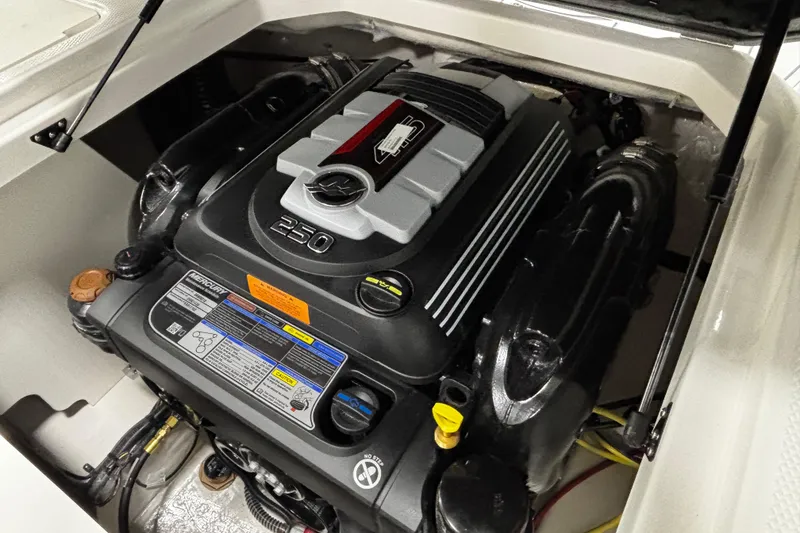 Slide: The Image of 2026 Chaparral 21 SSi boat engine, featuring a powerful Mercury 250 motor. - 28