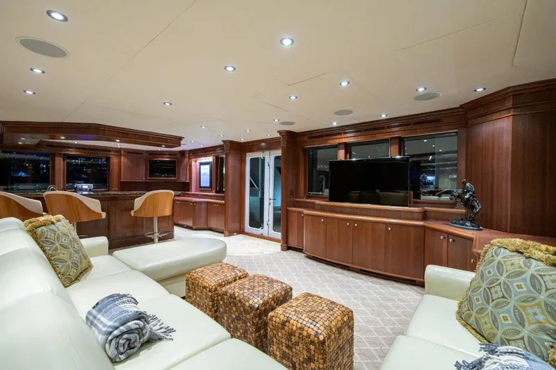 Slide: The Image of Luxurious interior of 2011 C & G Boatworks Explorer yacht with elegant wood finishes. - 41