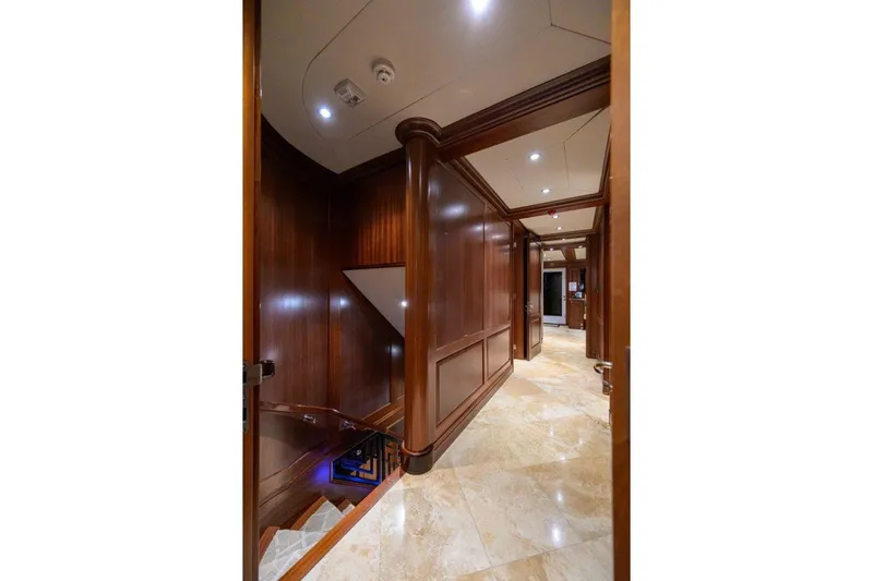 Slide: The Image of Luxurious interior of 2011 C & G Boatworks Explorer with polished wood and elegant lighting. - 55