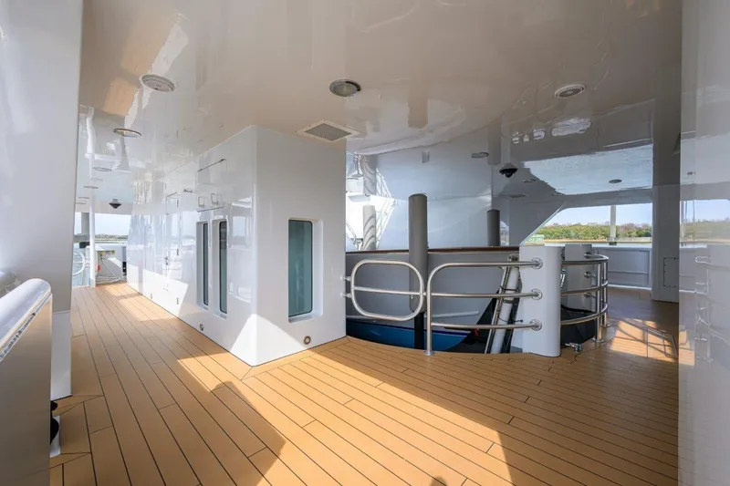 Slide: The Image of Spacious deck of 2011 C & G Boatworks Explorer yacht with sleek design. - 6