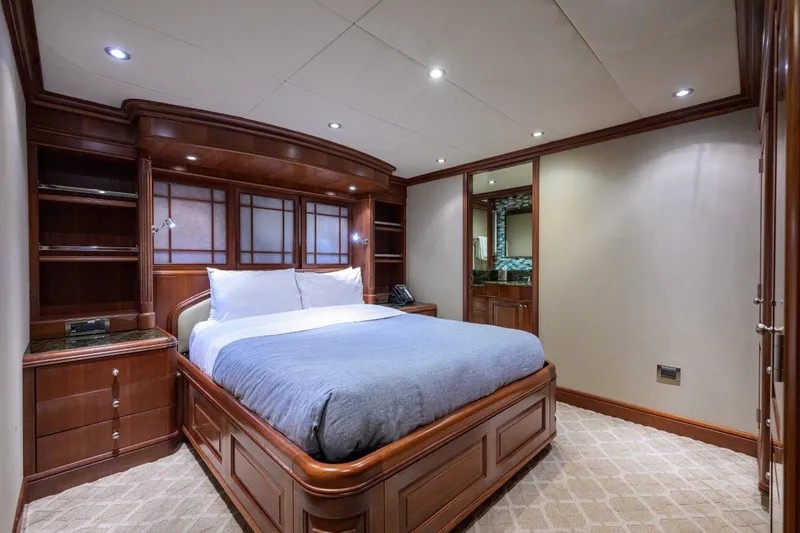 Slide: The Image of Luxurious bedroom interior on 2011 C & G Boatworks Explorer yacht. - 63