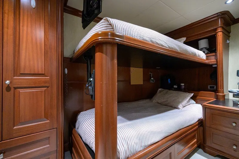 Slide: The Image of Luxurious wooden bunk beds in 2011 C & G Boatworks Explorer cabin. - 77