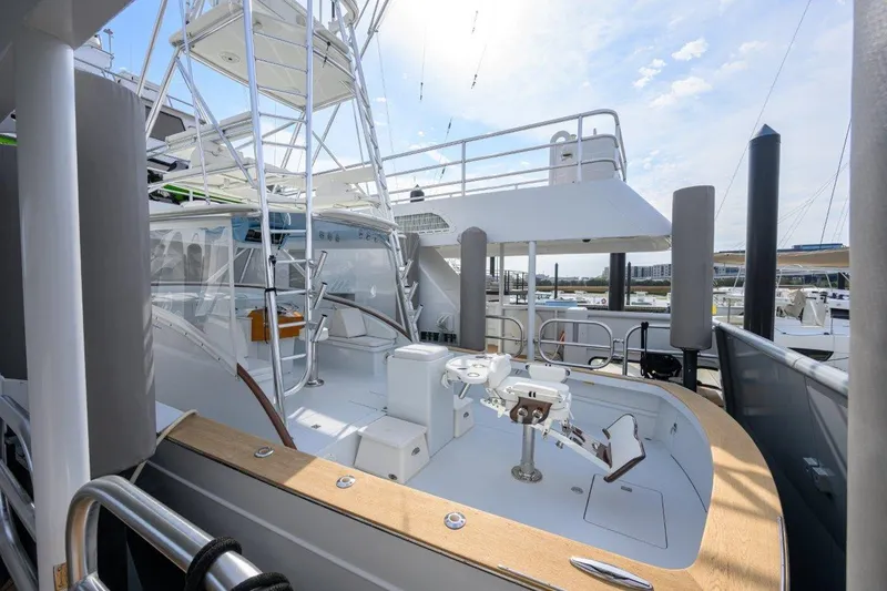 Slide: The Image of 2011 C & G Boatworks Explorer yacht with spacious deck and modern design. - 9