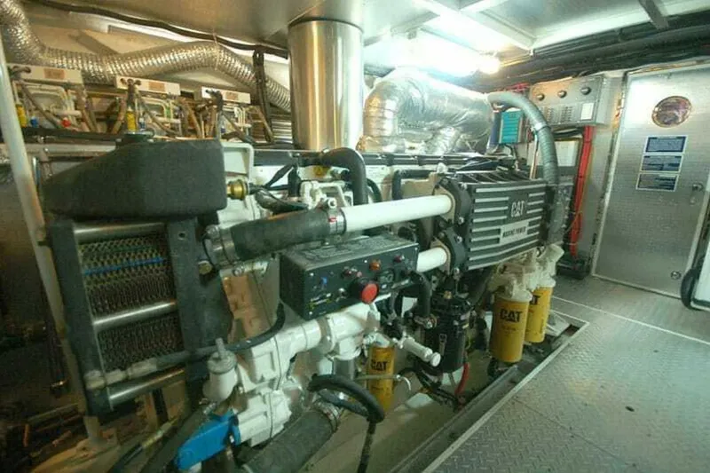 Slide: The Image of Engine room of 2009 Grand Harbour 66 Motoryacht with CAT marine power engine. - 23