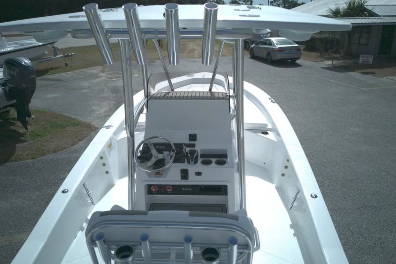 Slide: The Image of 2026 BlackJack 256 Bay boat with sleek design and modern console features. - 10