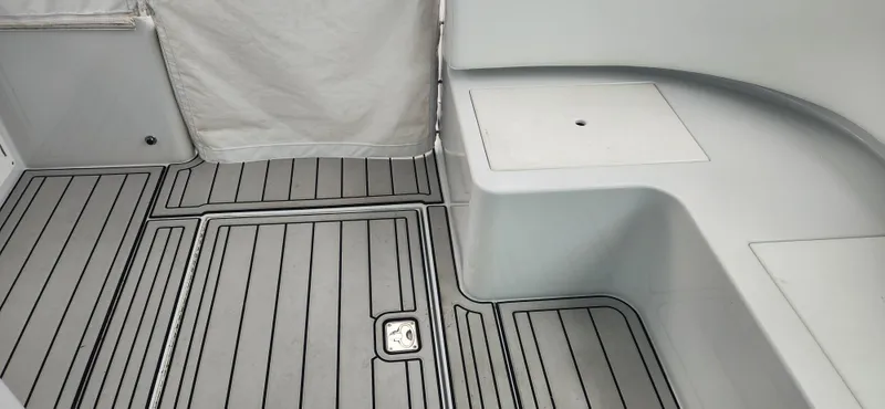 Slide: The Image of 1995 Cabo 35 Express boat deck with sleek, modern design and non-slip flooring. - 39