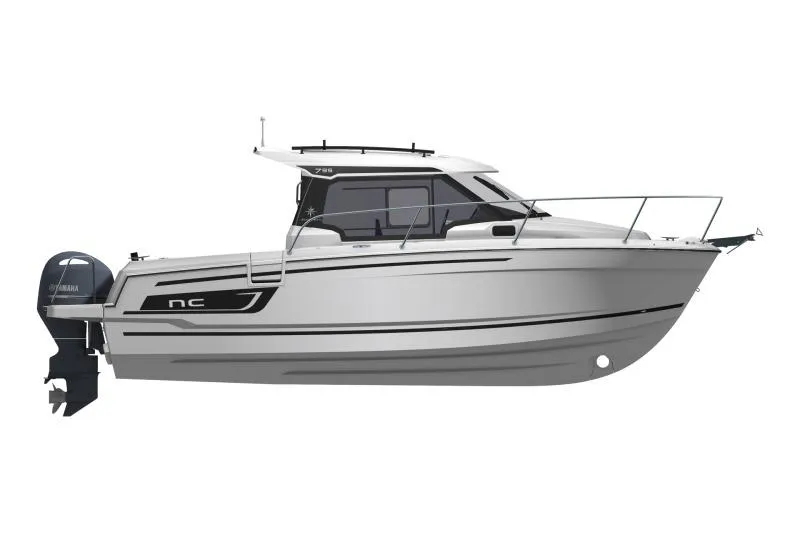 Slide: The Image of 2026 Jeanneau NC 795 Series 2 boat, side view, sleek design, outboard motor. - 39