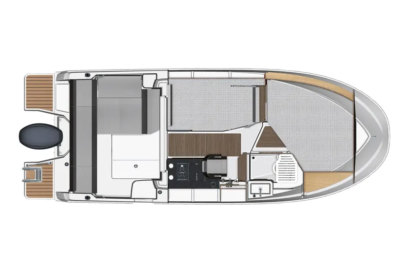Slide: The Image of Top view of 2026 Jeanneau NC 795 Series 2 boat layout, featuring cabin and deck areas. - 41