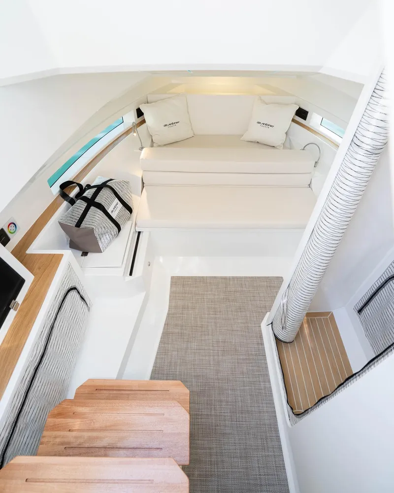 Slide: The Image of 2024 De Antonio Yachts D32 OPEN interior with modern seating and elegant design. - 3