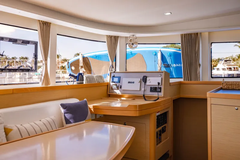 Slide: The Image of Interior of a 2018 Lagoon 42 yacht with modern amenities. - 35