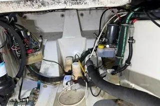 Slide: The Image of 2007 Hydra-Sports Vector 3300 CC engine compartment with wiring and components. - 12