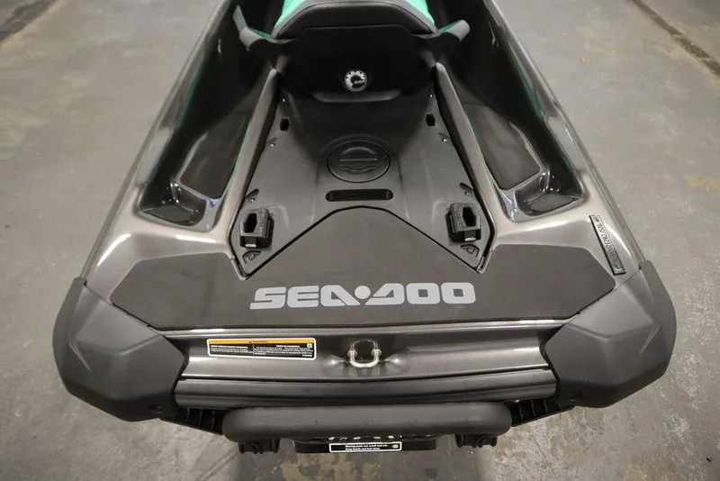 Slide: The Image of 2026 Sea-Doo GTI SE 170 jet ski, rear view, showcasing sleek design and branding. - 18