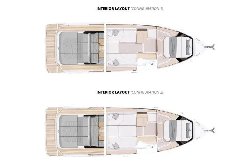 Slide: The Image of Interior layout of De Antonio Yachts D36 CABIN 2026, two configurations. - 12