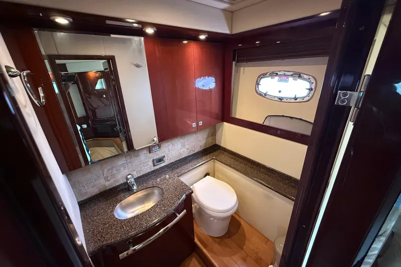 Slide: The Image of Luxurious bathroom interior of 2008 Sea Ray 550 Sundancer yacht with modern fixtures. - 16