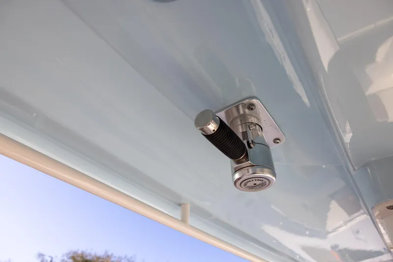 Slide: The Image of Close-up of a 2022 Cobia 320 Center Console boat component. - 19