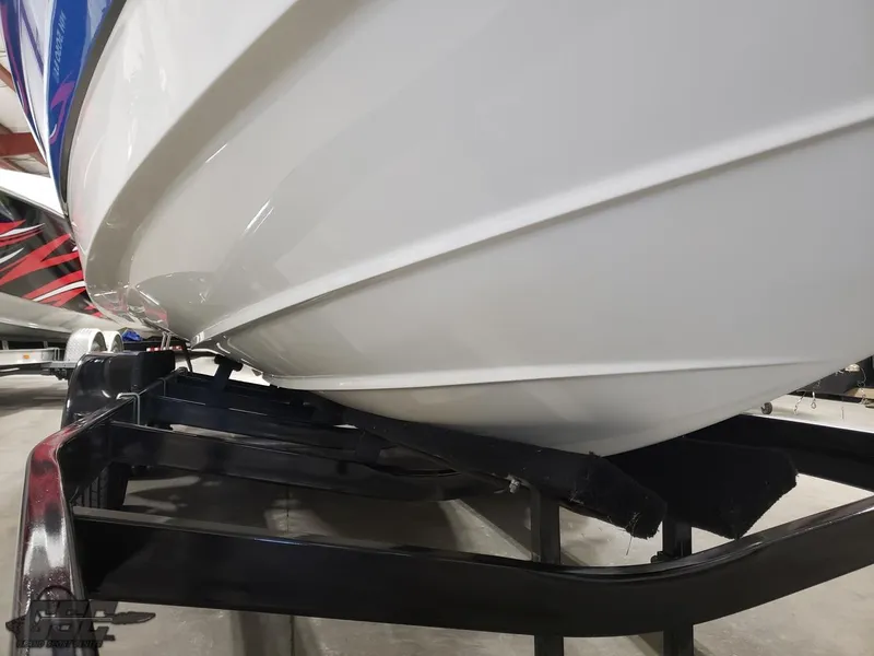 Slide: The Image of 2017 Monterey 298SS Super Sport on trailer, close-up of hull. - 21