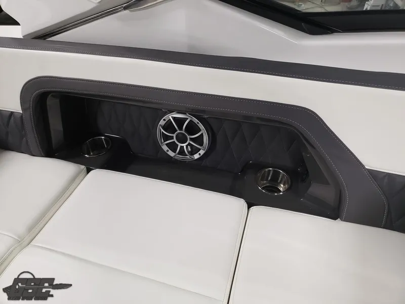 Slide: The Image of Interior of 2017 Monterey 298SS Super Sport with speaker and cup holders. - 47
