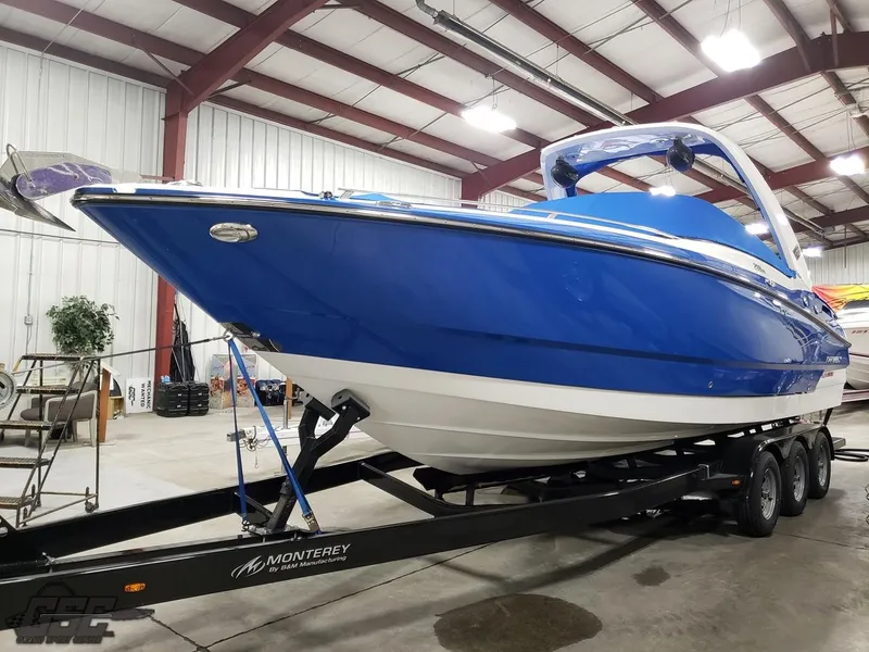 Slide: The Image of 2017 Monterey 298SS Super Sport boat in warehouse. - 5