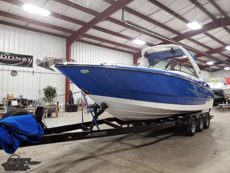 Slide: The Image of 2017 Monterey 298SS Super Sport boat in warehouse. - 6