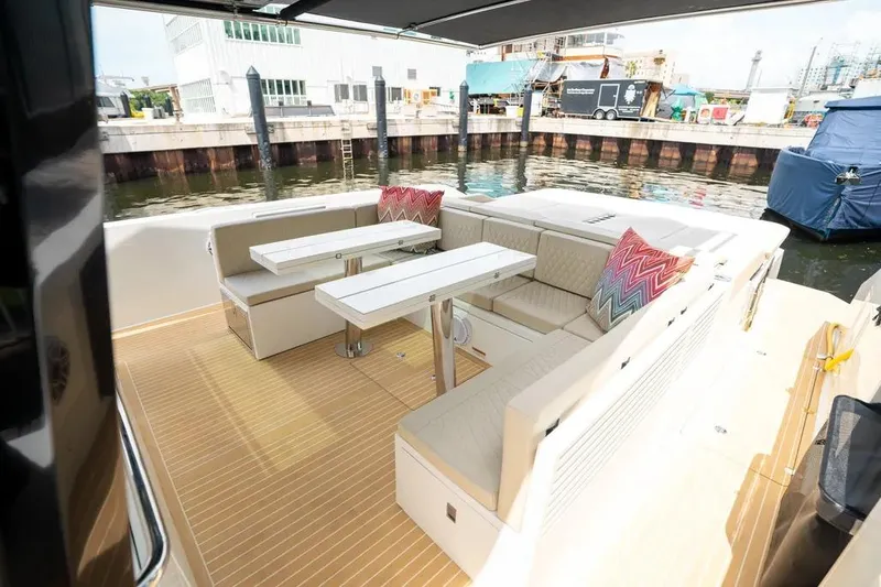 Slide: The Image of Luxurious seating area on the 2026 De Antonio Yachts D42. - 10