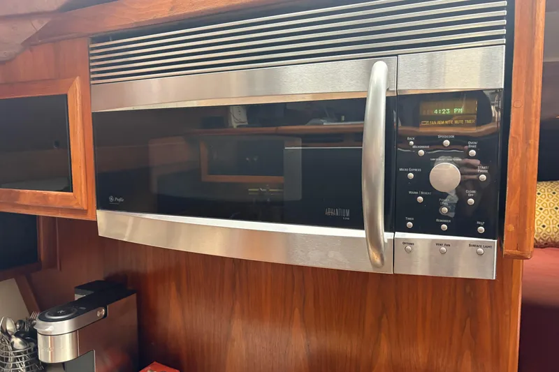 Slide: The Image of Microwave oven in 1987 Californian 53 Cockpit Motor Yacht kitchen interior. - 9