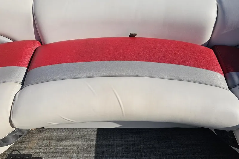 Slide: The Image of Red and gray seating on 2019 JC Tritoon Neptoon 25 Sport SL boat. - 69
