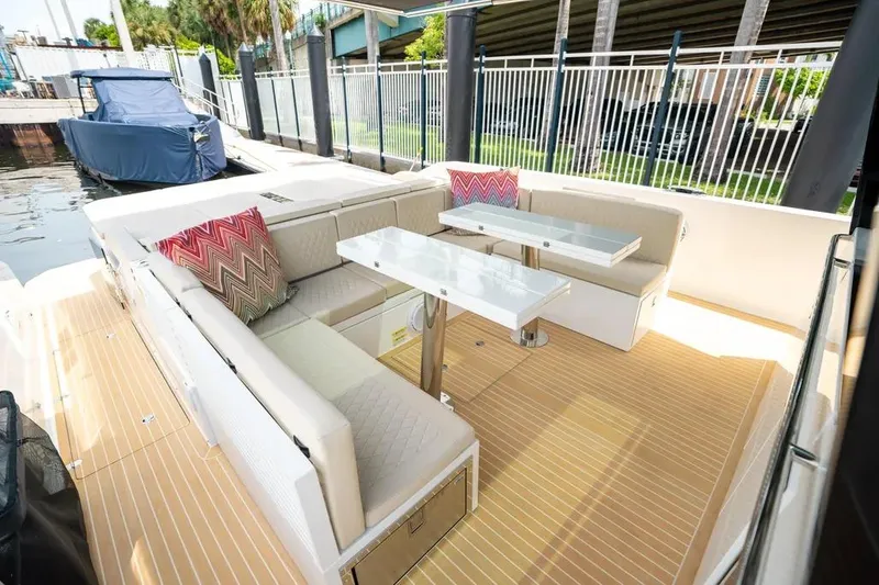 Slide: The Image of Luxurious seating area on the 2026 De Antonio Yachts D42. - 11