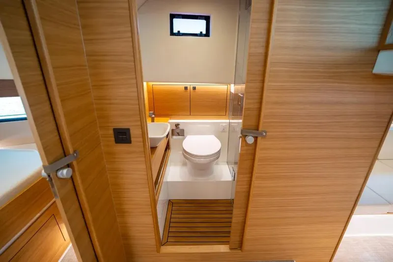 Slide: The Image of Luxurious bathroom in De Antonio Yachts D42, model year 2026. - 21