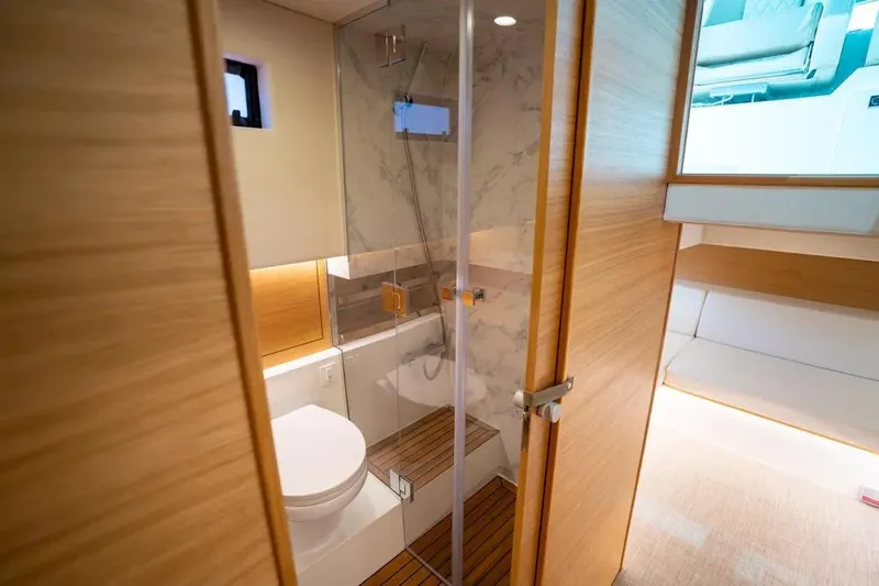 Slide: The Image of Luxurious bathroom in De Antonio Yachts D42, model year 2026. - 22