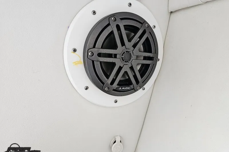 Slide: The Image of JL Audio speaker installed in a 2005 Baja 275 boat interior. - 78