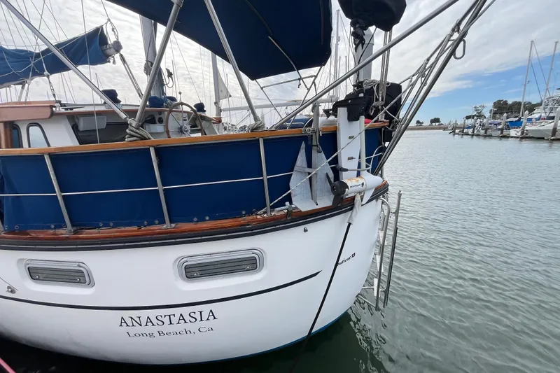 Slide: The Image of 1986 Nauticat 33' sailboat "Anastasia" docked in Long Beach, California marina. - 4