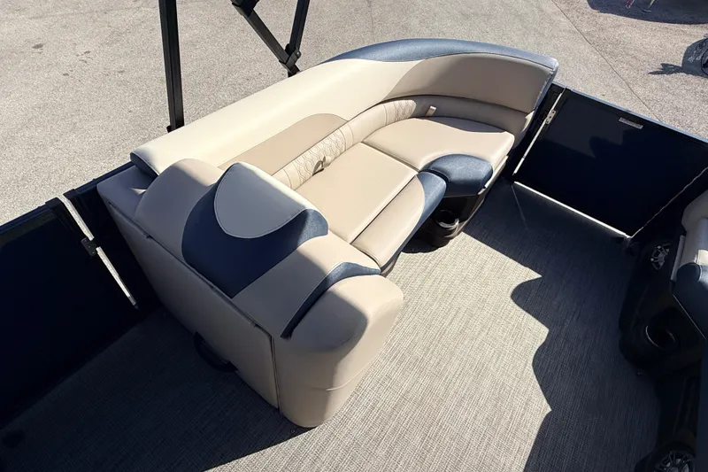 Slide: The Image of Luxurious seating on 2026 Avalon LSZ Rear Fish 24' pontoon boat. - 16