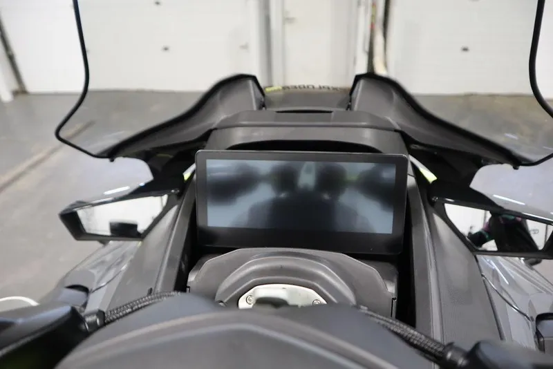 Slide: The Image of 2026 Sea-Doo Explorer Pro 170 dashboard with digital display and mirrors. - 15