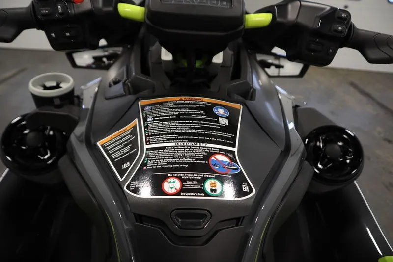 Slide: The Image of 2026 Sea-Doo Explorer Pro 170 dashboard with safety instructions and controls. - 21