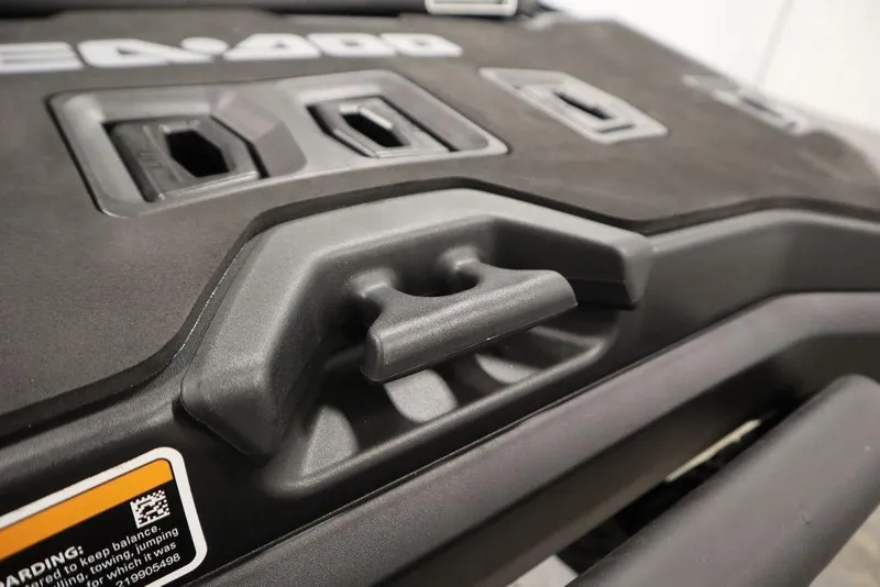 Slide: The Image of 2026 Sea-Doo Explorer Pro 170 handle and deck close-up. - 24