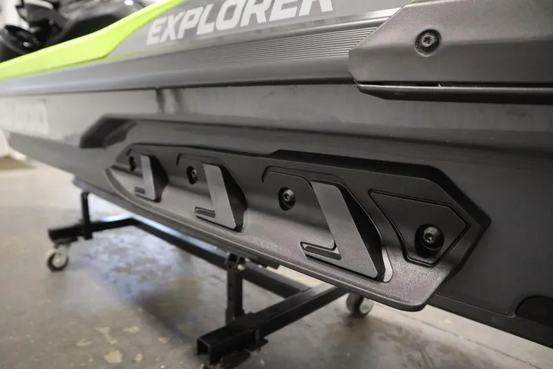 Slide: The Image of 2026 Sea-Doo Explorer Pro 170 side view, showcasing sleek design and detailing. - 26