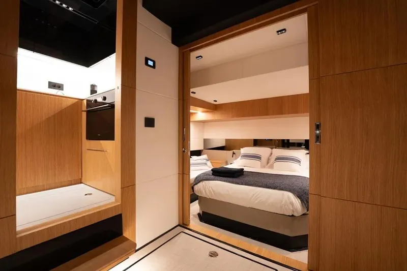 Slide: The Image of Luxurious cabin of De Antonio Yachts D60, year 2026. - 14