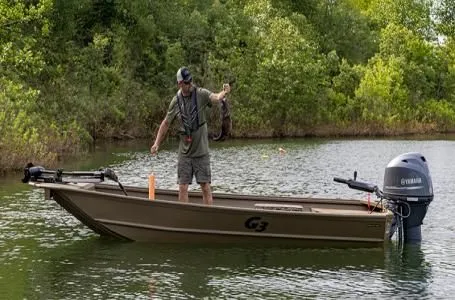 The Image of Man fishing on G3 Gator Tough Jon boat, 2026 model. - 1