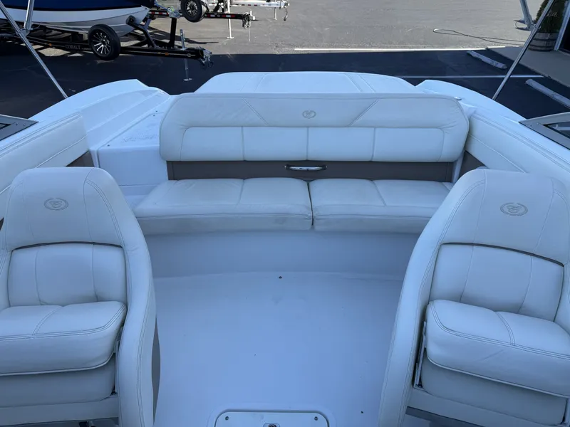 Slide: The Image of Interior of a 2008 Cobalt 202 boat with white seating. - 24