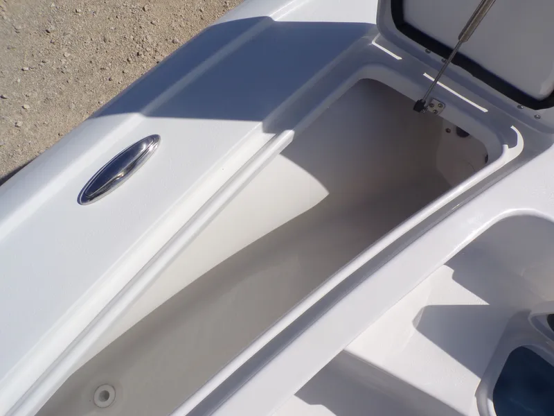 Slide: The Image of Open storage compartment in 2026 Tidewater 2110BMT boat. - 17