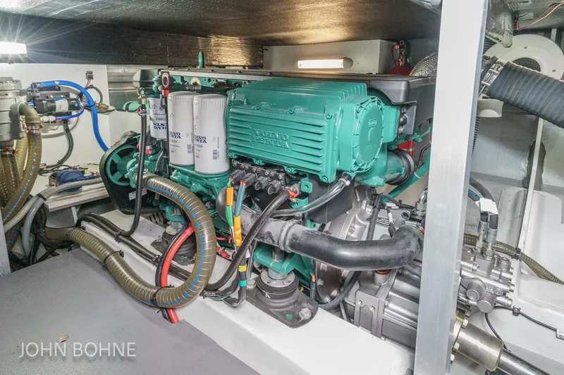 Slide: The Image of Engine room of 2018 Beneteau Swift Trawler 44 with Volvo Penta engine. - 98
