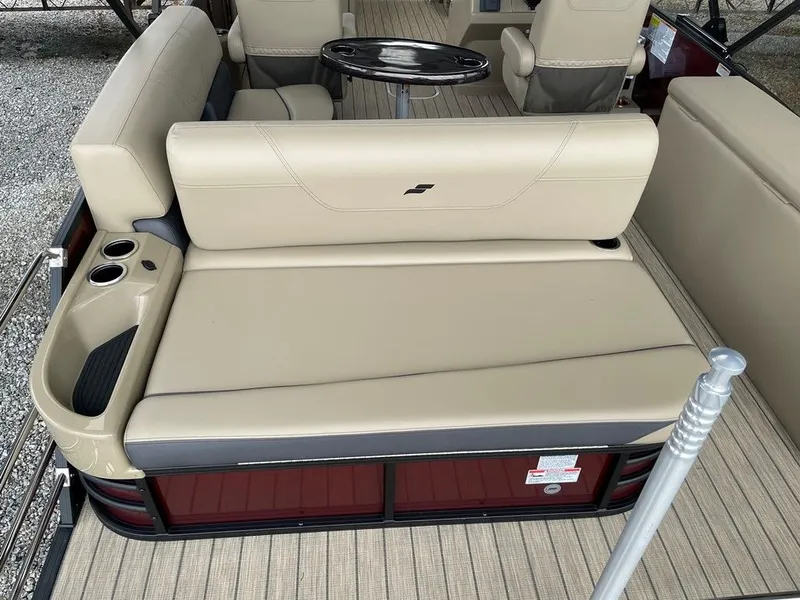 Slide: The Image of 2024 Starcraft SLS 3 Q DH boat interior with seating area. - 9