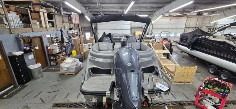 Slide: The Image of 2022 Bennington 25RFB in a workshop, interior view. - 27