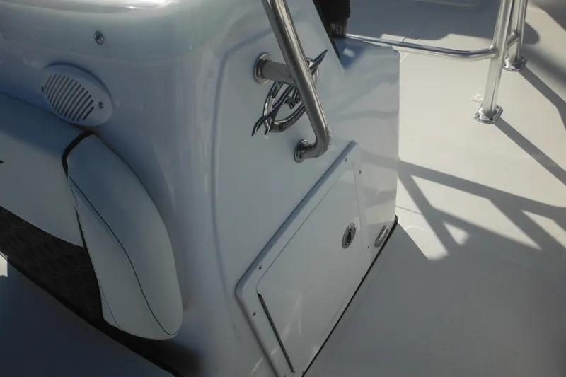 Slide: The Image of 2026 Tidewater 180 CC Adventure boat interior with sleek design and stainless steel features. - 33