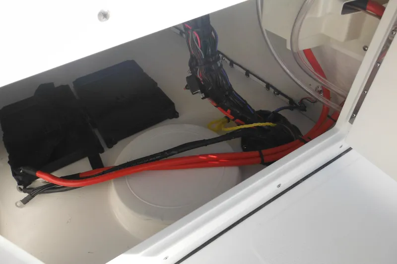 Slide: The Image of Electrical wiring inside 2026 Tidewater 180 CC Adventure boat compartment. - 36