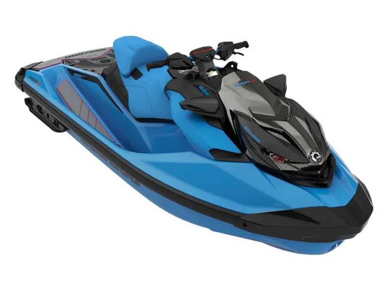 The Image of 2026 Sea-Doo RXP-X 325 Tech jet ski in blue and black. - 0