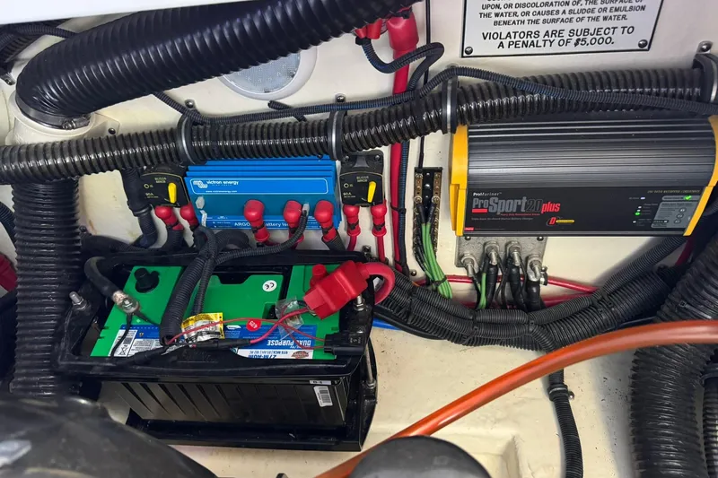 Slide: The Image of Electrical system of a 2018 Formula 310 Bowrider, featuring battery and wiring components. - 30