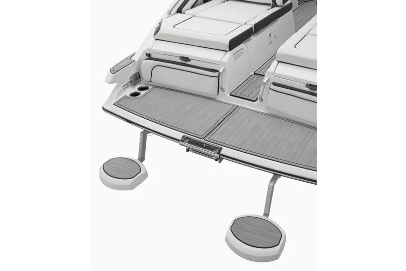 Slide: The Image of Manufacturer Provided Image: 2024 Yamaha Boats 275SD swim platform with seating and cup holders. - 3