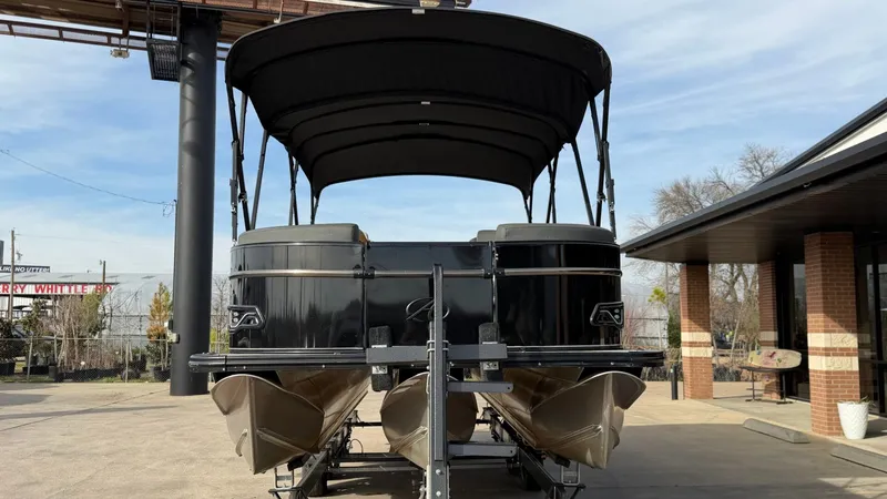 Slide: The Image of 2022 Avalon 2385 CAT QL pontoon boat on trailer. - 8