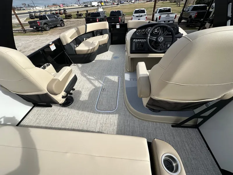 Slide: The Image of Interior of Trifecta 22 UL CS pontoon boat, model year 2026. - 18